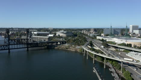 portland east side waterfront and freeway on east side