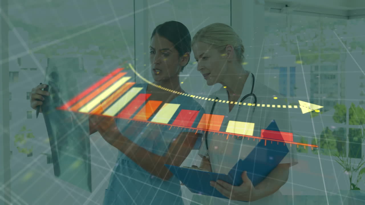 animación de las estadísticas y el procesamiento de datos sobre diversos médicos