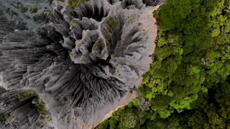 details of putangirua pinnacles from above