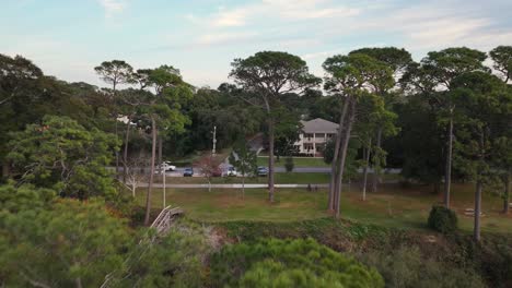 drone view of neighboring fairhope alabama