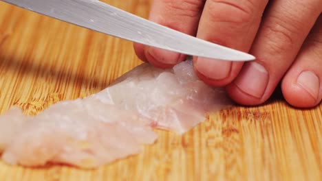 preparing sashimi