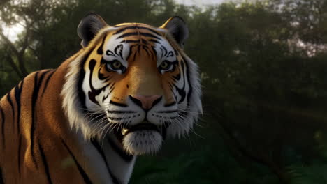 close-up of a tiger's face