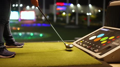 night golf simulator session