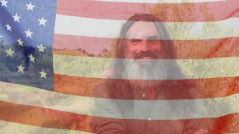 Ondeando la bandera americana
