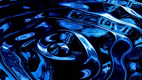 looped abstract liquid background with wavy sparkling pattern on shiny glossy surface. viscous blue fluid like surface of foil or brilliant glass. beautiful creative festive backdrop. simple bright bg