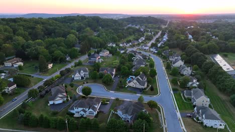 large neighborhood in appalachia usa during sunset