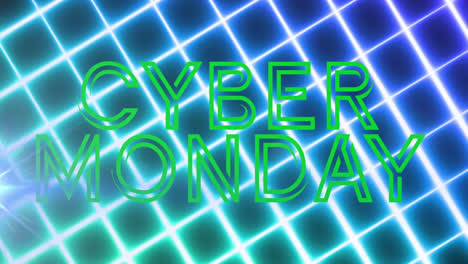 Animación-Del-Texto-Del-Cyber-Monday-Sobre-Estelas-De-Luz.