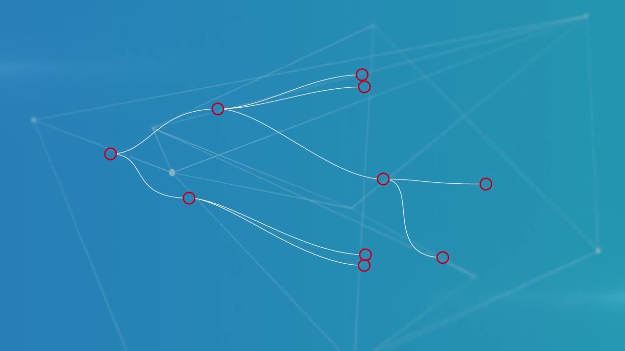 animación de la red de conexiones sobre fondo azul