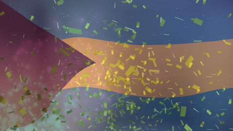 animación de confeti sobre la bandera de las bahamas
