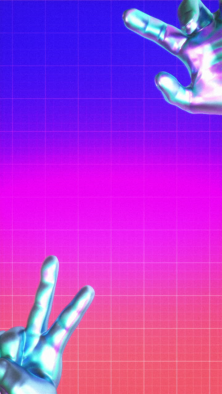 Sfondo griglia con mani iridescenti