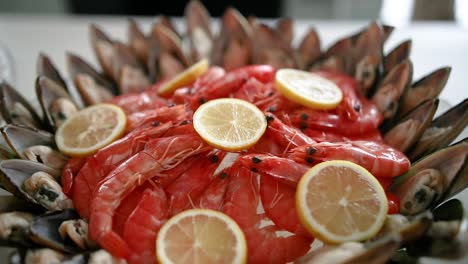 seafood presentation on a buffet