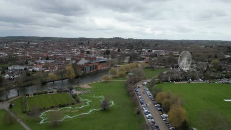 drone de terrenos recreativos de stratford, aéreo, vista desde el aire, vista panorámica