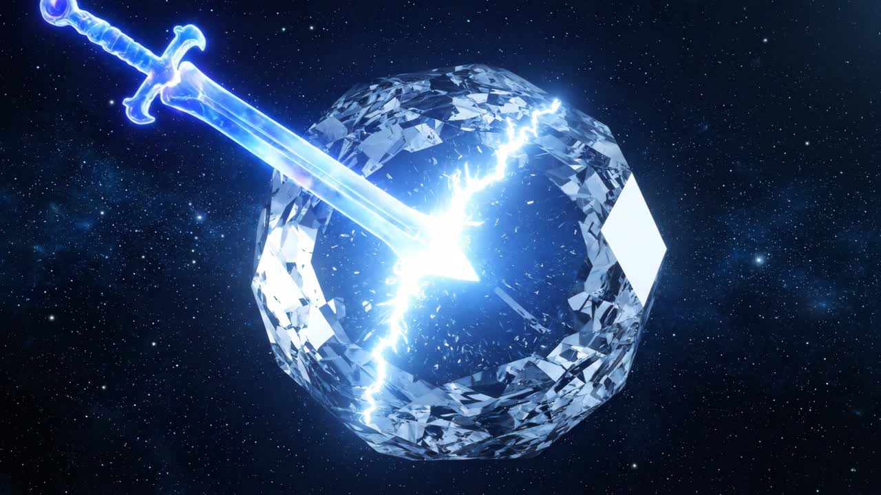 Crystal sword in space