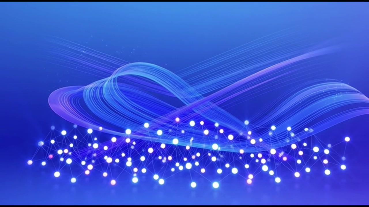 流れる光波を伴う抽象的なデジタルネットワーク接続