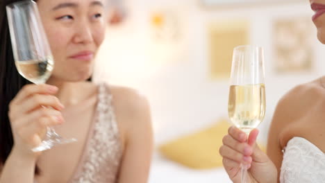 Champagne,-glasses-and-bride-women-celebration