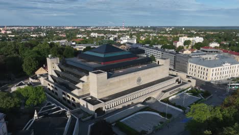 aerial view of national library of estonia in tallinn