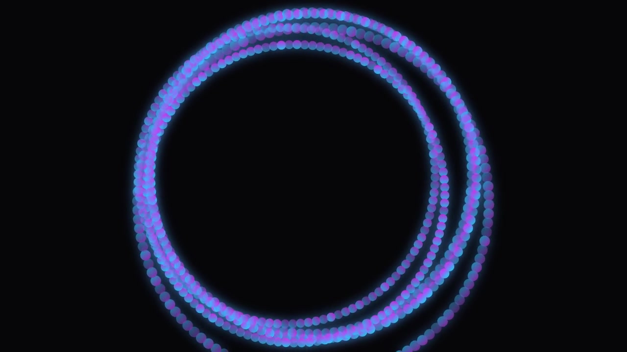 Animação Abstrata de Círculo Pontilhado Azul e Roxo Brilhante