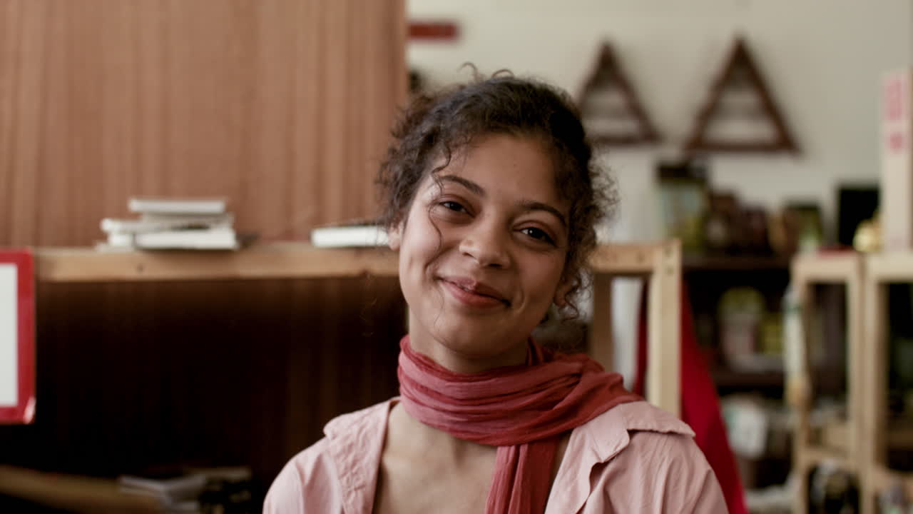 Close up view of african american woman in a store