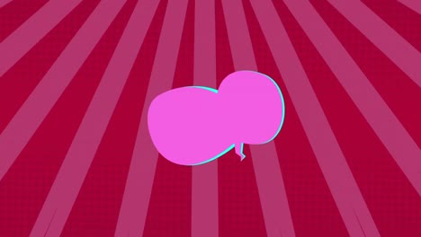 animation of pink cloud over pink and red stripes background