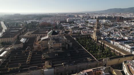 stately historical great mosque (mezquita) in cordoba, spain; aerial