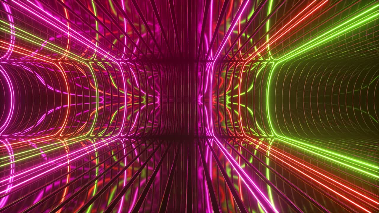 tunnel luminoso al neon