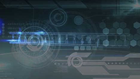 Animation-of-dna-strand-spinning-over-data-processing-in-background