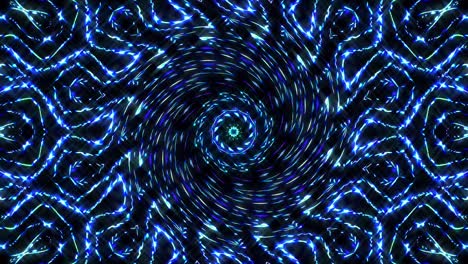 abstract caleidoscopio brillante hermoso movimiento suave líneas azules brillantes arreglo de luz