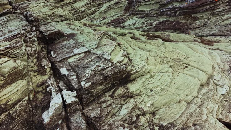 Stunning aerial view of rugged rock formations in natural landscape