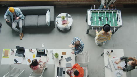 modern office environment with collaboration and recreation