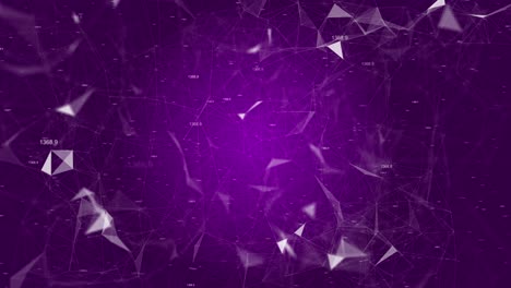 abstract purple network background with numbers and geometric shapes