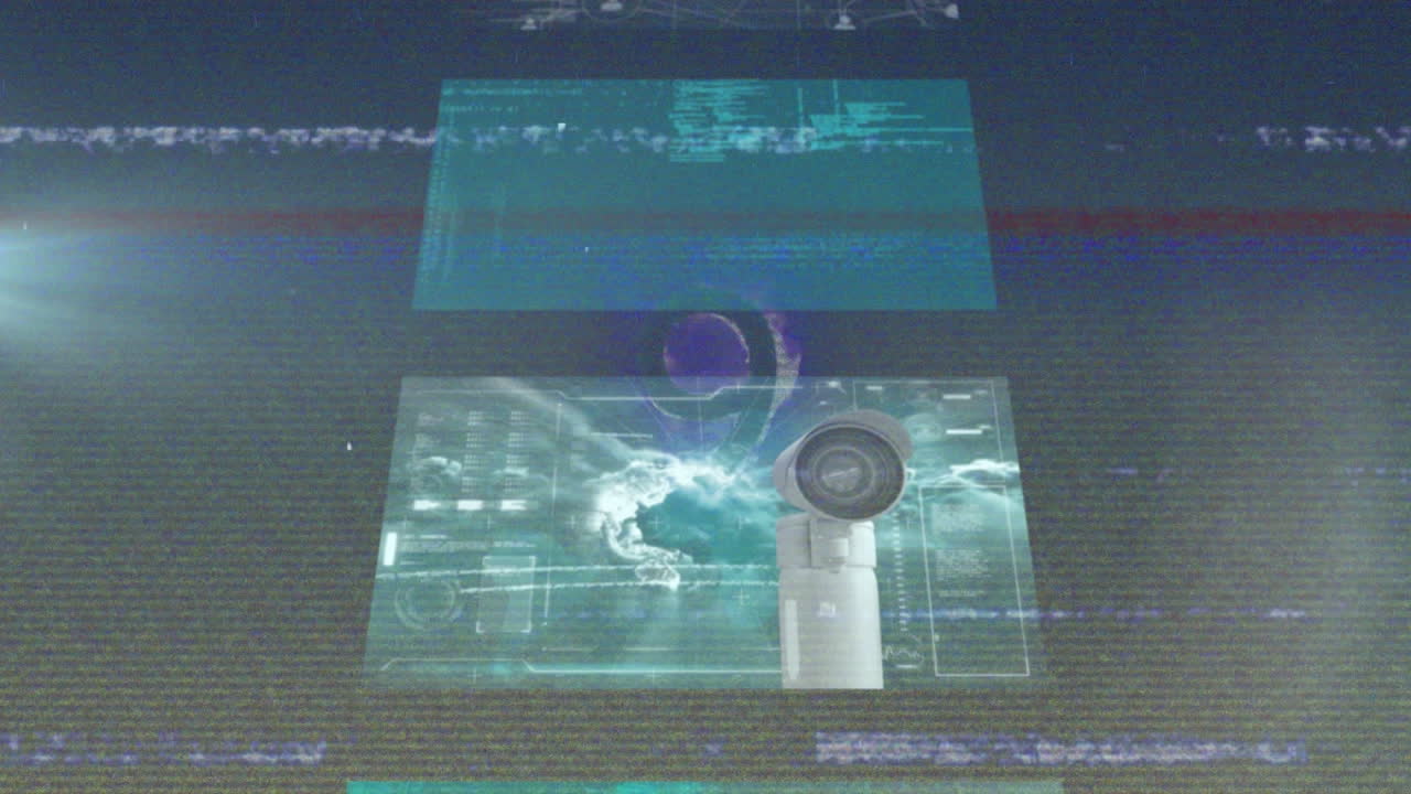 animación del procesamiento de datos en pantallas en segundo plano