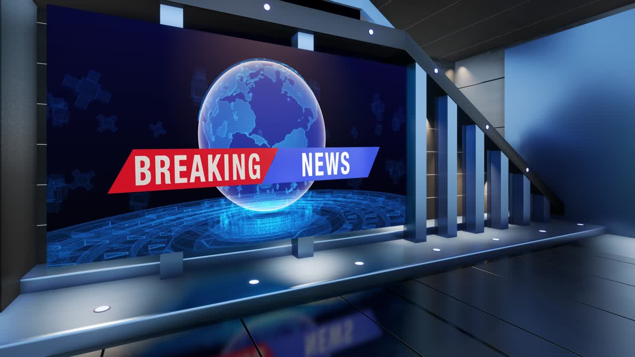 News TV Studio Set - Virtual Green Screen Background Loop