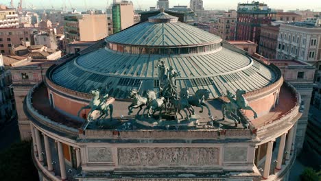 flying from top to the bottom of teatro politeama garibaldi in palermo