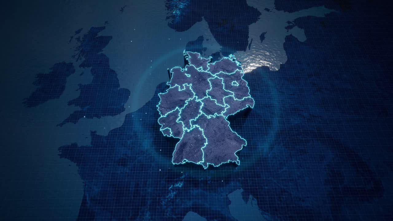 Abstract geometric futuristic concept 3d Map of Germany with borders as ...