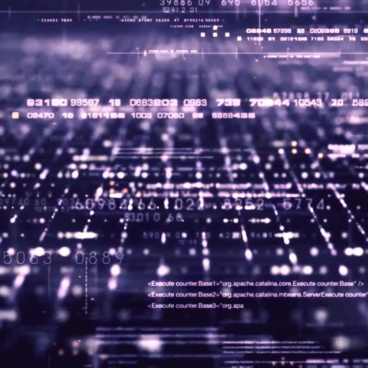 Abstract Digital Data Flowing Through a Futuristic Network Grid