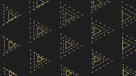 green triangles in endless pattern on a black background