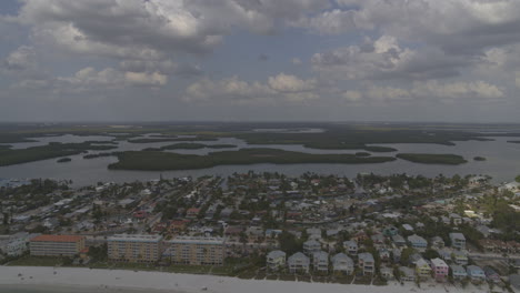 fort myers beach florida aerial v8 right to left pan across the shoreline and surrounding landscapes - dji inspire 2, x7, 6k - march 2020