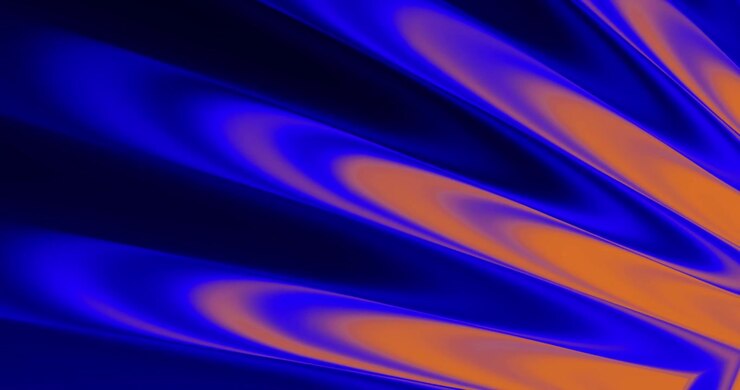 Abstract Background with Flowing Blue and Orange Liquid Waves
