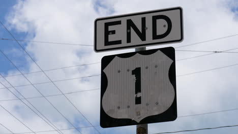 end of us highway 1 in key west fl roadsign