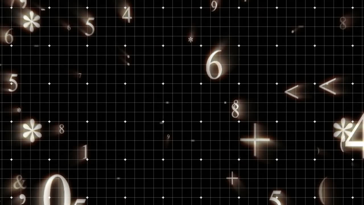 Numbers on black background
