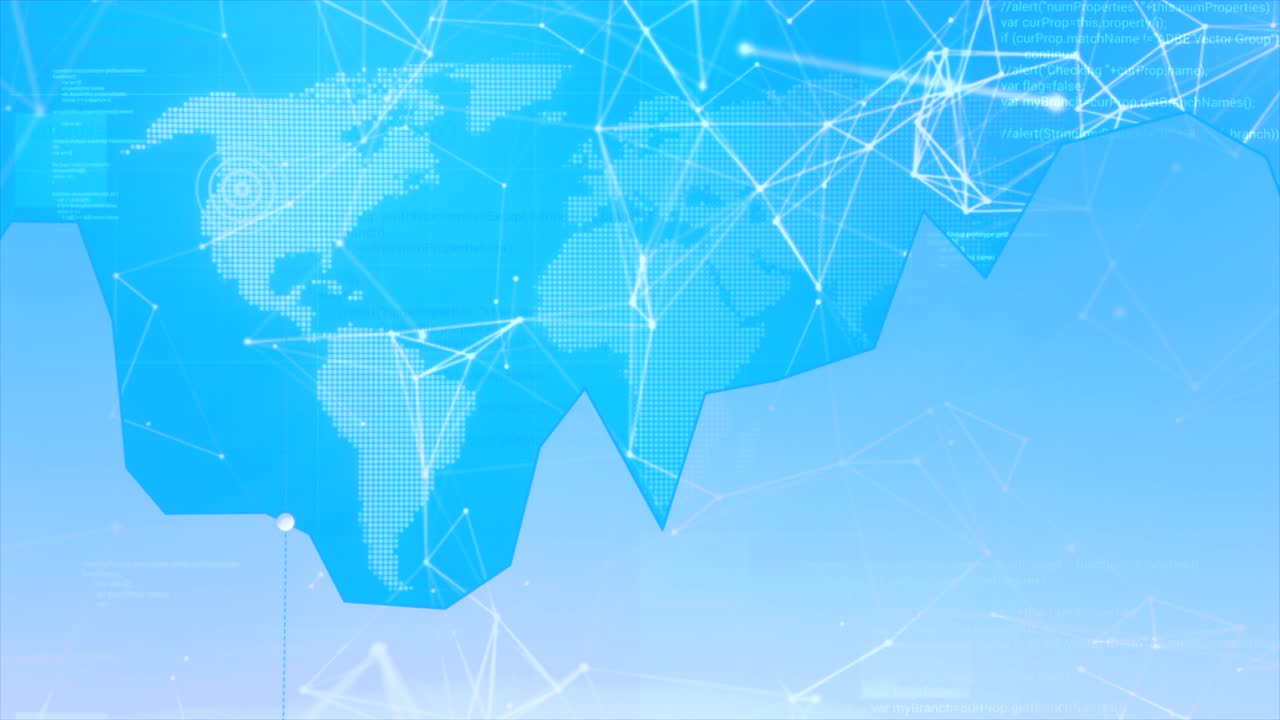 글로벌 네트워크 연결 및 금융 트렌드 시각화