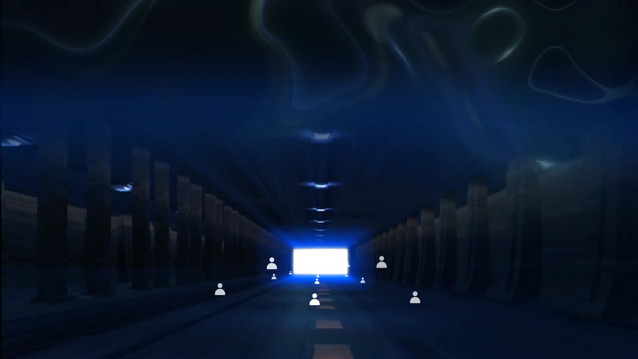 연결 네트워크와 어두운 파란색 배경