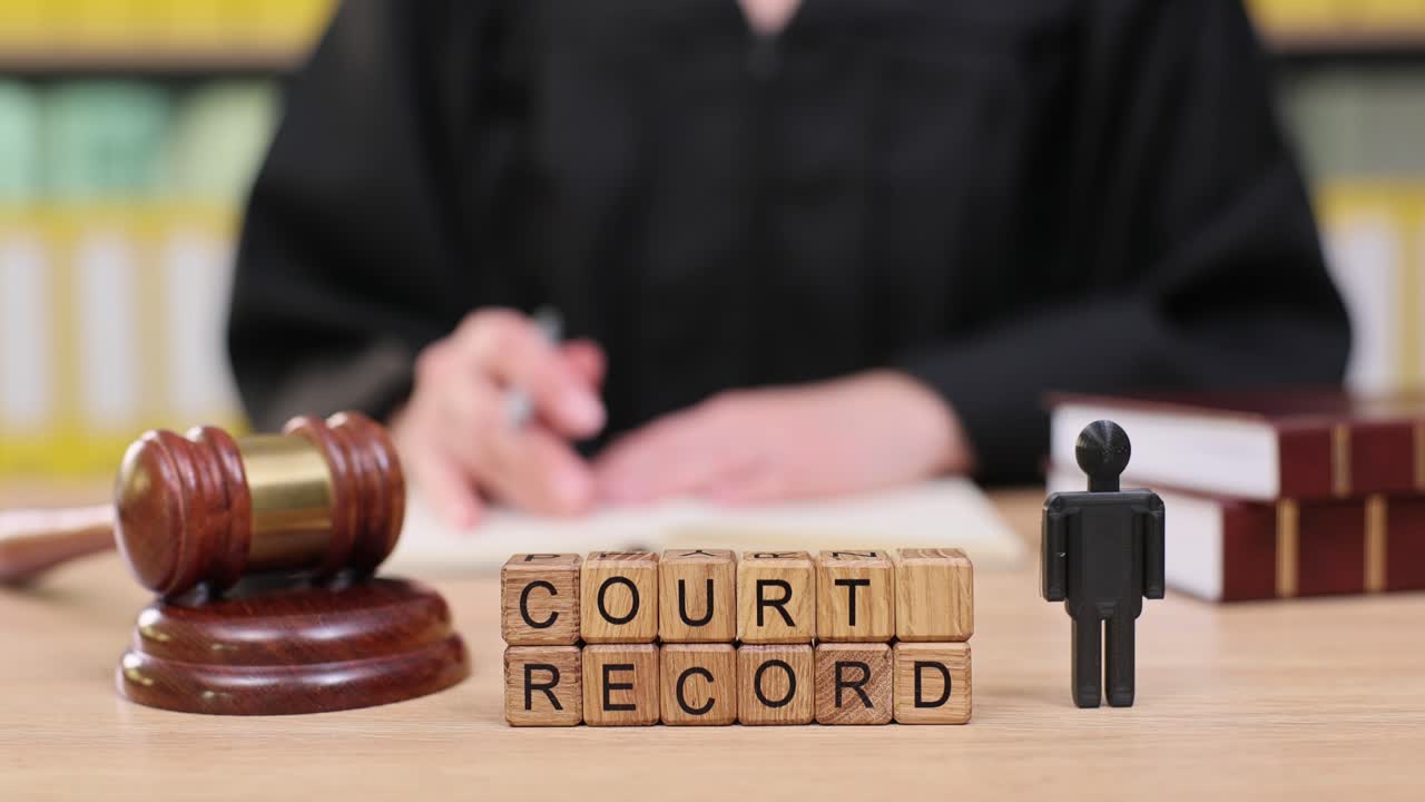 Court Record with Gavel and Judge