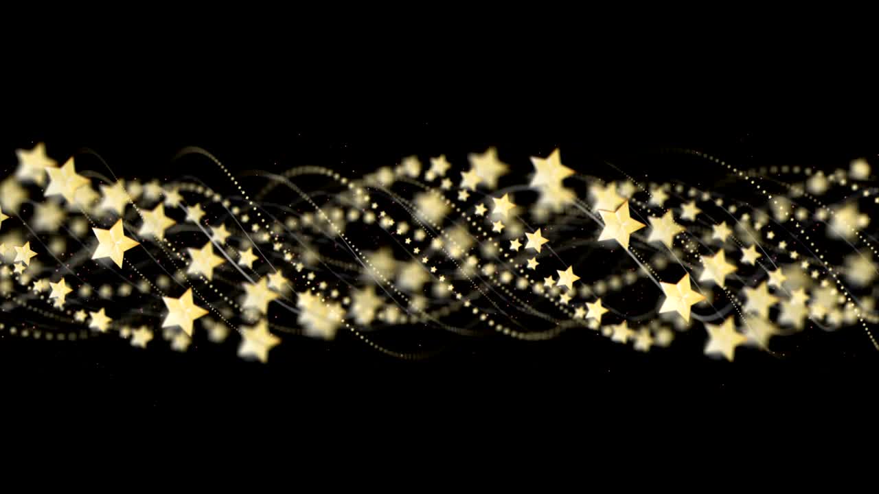 Animação de Estrelas e Fibras, Fundo, Renderização, Loop, 4K.