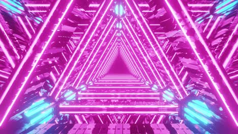 motion graphics sci fi: purple and teal rhombus and triangle tunnel designs