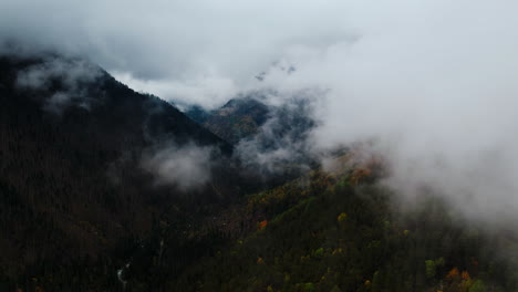 misty autumn mountain landscape