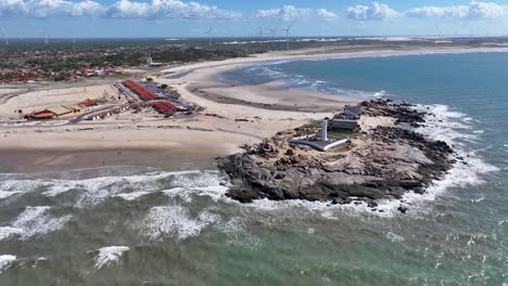 salt stone beach at parnaiba in piaui brazil. beach skyline. nature low tide. summer travel. salt stone beach at parnaiba in piaui brazil. tropical scenery