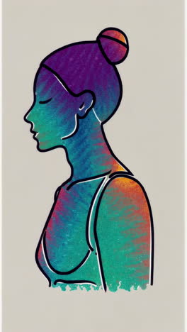 colorful abstract woman profile illustration
