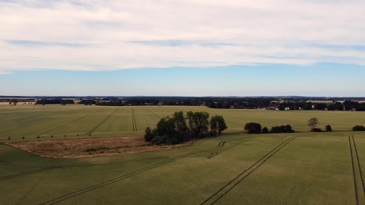 Wide meadows and fields in the east of Germany