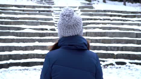 woman in winter landscape